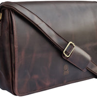 Genuine Buffalo Leather Messenger Bag (Mulberry)