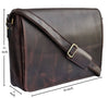 Genuine Buffalo Leather Messenger Bag (Mulberry) size 16 x 11 x 3 inches