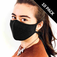 [CLEARANCE] 3 Layer Antibacterial Face Mask - Black (M/L)-Face Mask-MASKlala-10 PACK BLACK-PEGlala.com