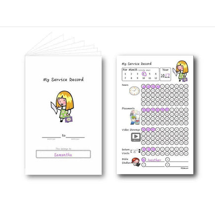 Service Record Booklet for Girls
