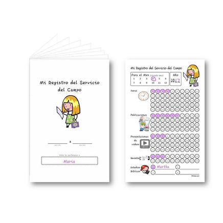 Service Record Booklet for Girls