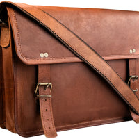 Genuine Goat Leather 14" Messenger Bag