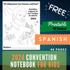 FREE 2024 Convention Notebook for Kids SPANISH 46 pages