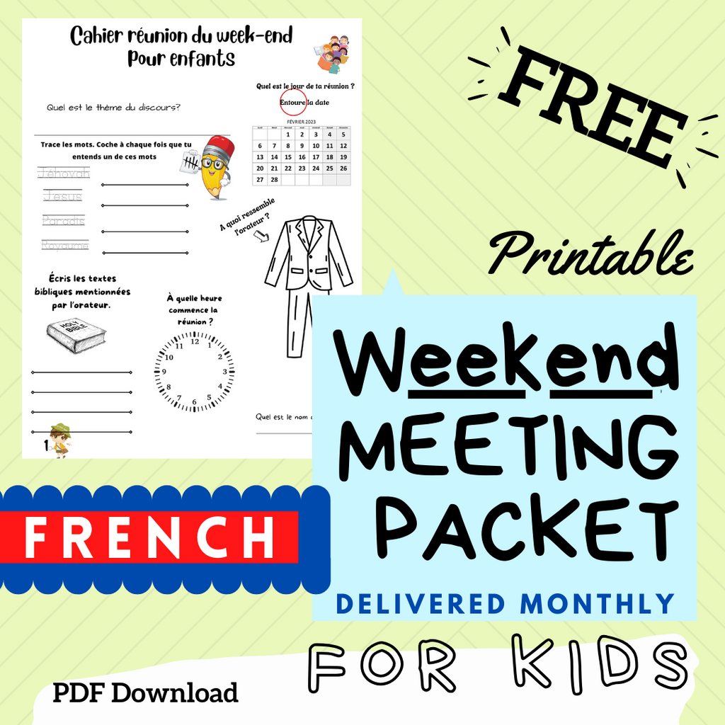 (Digital) 2024 Weekend Meeting Packet for Kids - FRENCH