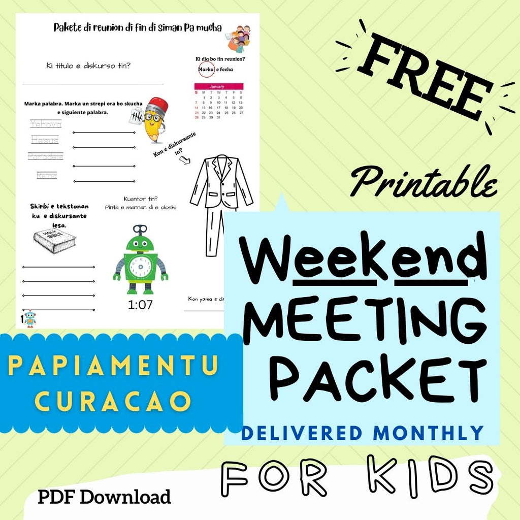 (Digital) 2024 Weekend Meeting Packet for Kids - PAPIAMENTU CURACAO