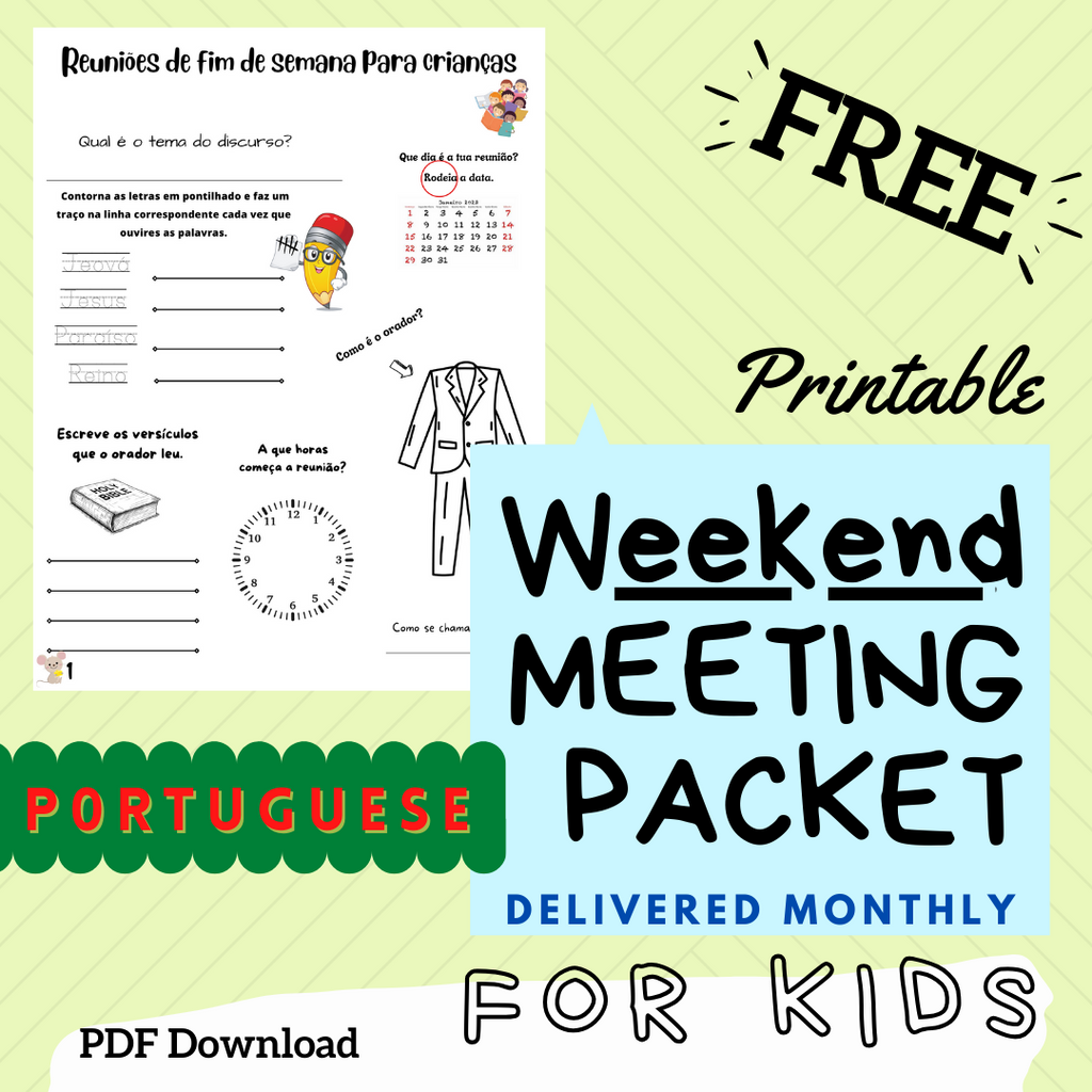 Digital) 2024 Weekend Meeting Packet for Kids - PORTUGUESE