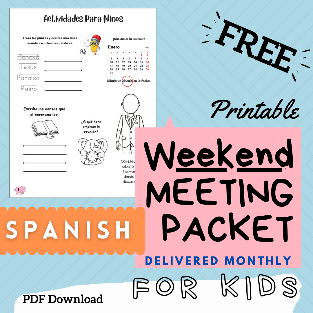 (Digital) 2026 Weekend Meeting Packet for Kids - SPANISH| PEGlala.com