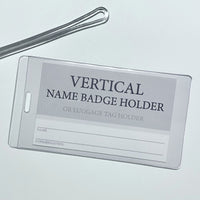 Vertical Badge Holder or Luggage Tag Holder with clear loop strap