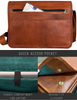 Genuine Goat Leather Messenger Bag with padded compartment for laptop and magnetic closure