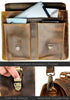 Genuine Buffalo Leather Convertible Satchel Briefcase (16 Inch) with pockets push clip closure detachable shoulder strap