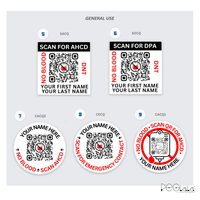 Personalized "No Blood" QR Code Medical Alert Sticker (Square & Round)