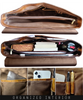 Genuine Buffalo Leather Convertible 16" Briefcase (Brown) with organized interior