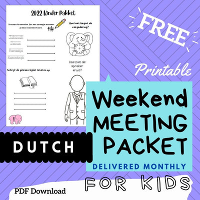 (Digital) Weekend Meeting Packet for Kids 2023 DUTCH