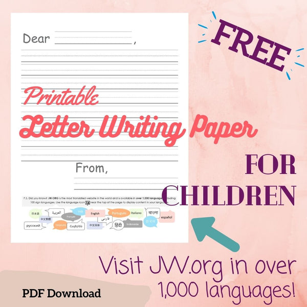 Digital) Printable Letter Writing Paper Visit JW.org - Skip-A-Line Ru