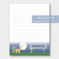 (Digital) Printable Stationery Paper - Moonlight D. Skip-A-Line Ruled Cassia PDF peglala-com.myshopify.com PEGlala.com
