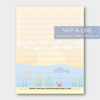 (Digital) Printable Stationery Paper - Sea D. Skip-A-Line Ruled Cassia PDF peglala-com.myshopify.com PEGlala.com