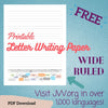 (Digital) Printable Letter Writing Paper Visit JW.org - Wide Ruled