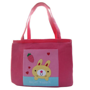 Cartoon Shoulder Bag w/ Pocket - Rabbit (Peach Pink)