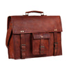 Genuine Goat Leather Vintage Rustic Crossbody Briefcase Bag