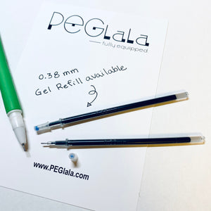 0.38 mm gel pen refill black 3-15/16 in